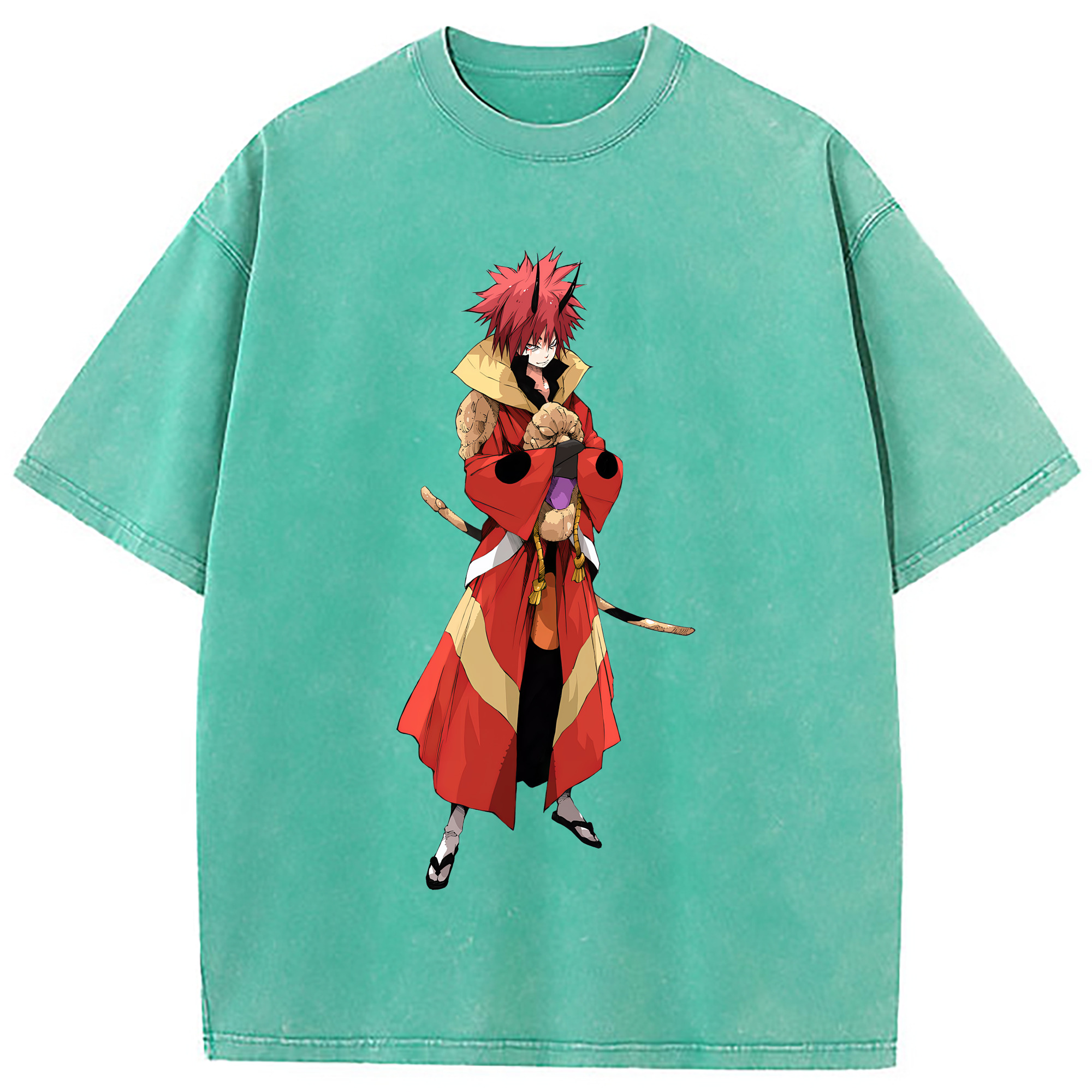 （画像用） 転スラ Regarding Reincarnated to Slime 綿100% ヴィンテージ風 半袖Tシャツ（フロントプリント）